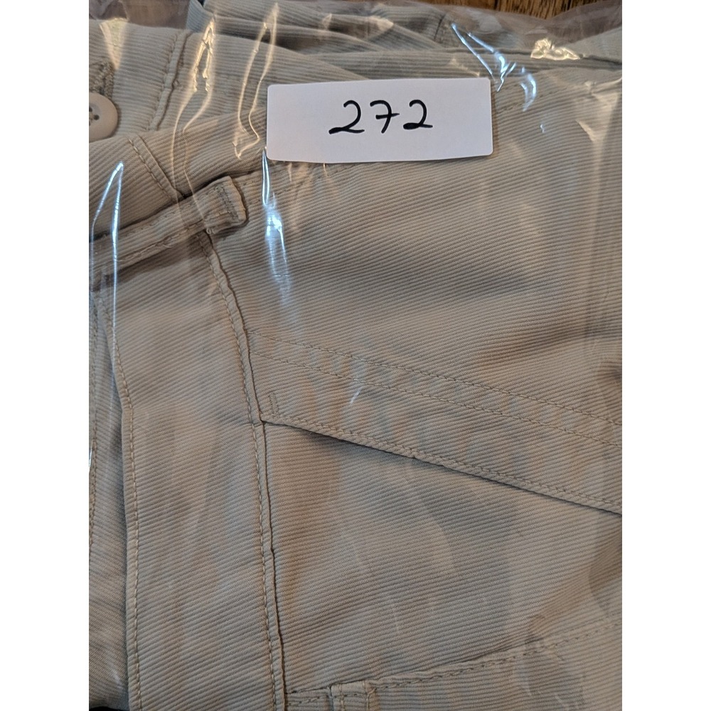 American Eagle Stretch Cargo Shorts Khaki Tan Beige Size 14 Bermuda High Rise - Picture 8 of 8